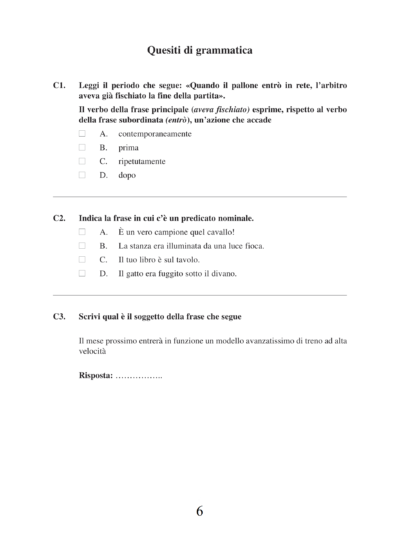 Prove Invalsi Di Grammatica Per La Terza Media Scuola Media Digitale